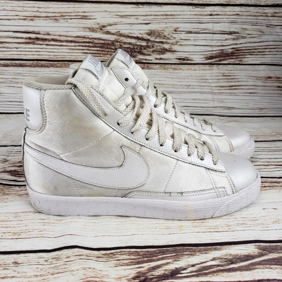 all white nike blazers high